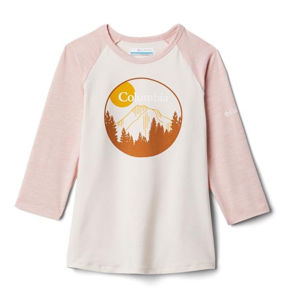 Columbia Outdoor Elements Shirts White Pink For Girls NZ27458 New Zealand